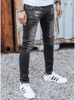Pánske slim fit čierne džínsy FashionStreet UX3825