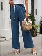 Dámske nohavice so širokými nohavicami, modré, FashionStreet UY3071 Dámske nohavice so širokými nohavicami, modré, FashionStreet UY3071
