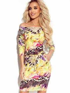 Dámske športové šaty s kvapôčkami as farebným panterím vzorom 13-138