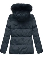 Dámska krátka zimná prešívaná bunda Dark Blue (7694)