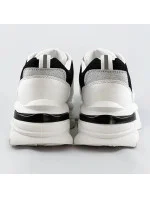 Bielo-čierne dámske šnurovacie športové topánky (LU-3)