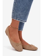 Baleríny s pletenkou a mašličkou Camel Belirra