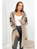 Rukávnik s nápisom tmavo béžová