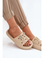 Klapki Damskie Piankowe Z Przypinkami Vinceza 76055 Beżowe