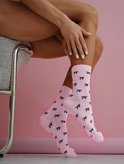 Dámské ponožky Malé mašličky Růžové