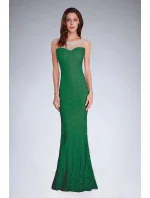 Dámske spoločenské šaty šoky soka s perličkami a čipkou dlhé zelené - Zelená - šoky & soka