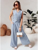 Dámske pruhované nohavice MODERESS modré FashionStreet UY2696