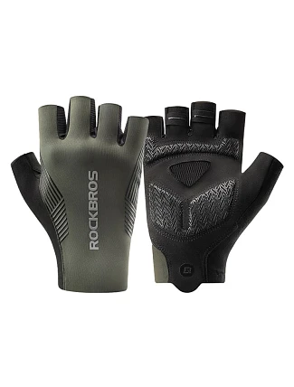 Cyklistické rukavice Rockbros jar/leto/podzim, krátke prsty, veľkosť: XL - zelené