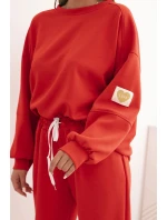 Dámska maslová súprava s voľnou mikinou a nohavicami LOVE red Dámska maslová súprava s voľnou mikinou a nohavicami LOVE red