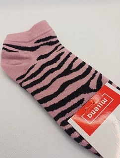 Detské členkové ponožky Zebra Pink