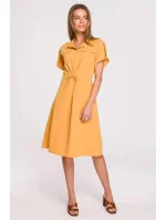 Dámske košeľové šaty Yellow S298 - Stylove Dámske košeľové šaty Yellow S298 - Stylove