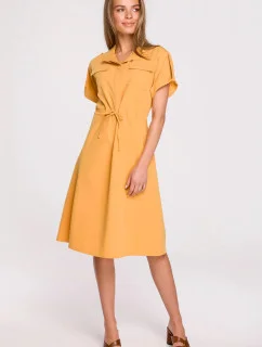 Dámske košeľové šaty Yellow S298 - Stylove