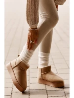 Dámske snehové topánky na platforme 20216-F Light beige - Xamella Dámske snehové topánky na platforme 20216-F Light beige - Xamella
