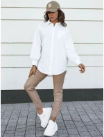 Dámske voskované béžové nohavice BRIAL so šnúrkou FashionStreet UY2152