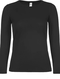 B&C #E150 LSL /women Dámske tričko s dlhým rukávom 01.006T čierne