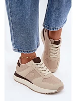 Dámske tenisky na platforme Big Star TT274275 Beige
