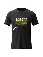 Pánske bavlnené tričko s potlačou - FEATURES - ROBERT - čierne