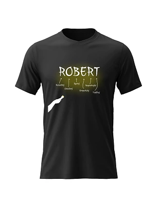Pánske bavlnené tričko s potlačou - FEATURES - ROBERT - čierne