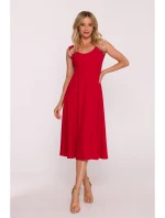 S424 Šaty Fit & flare - červené