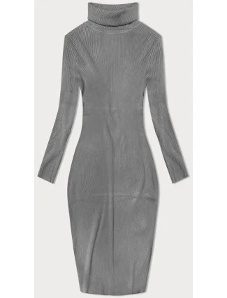 Šedé ceruzkové šaty s rolákom (MM98015)