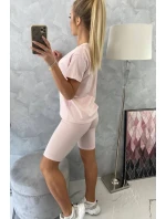 Súprava top+legíny púdrovo ružová