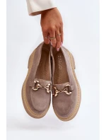 Zazoo 3429 Zamszowe Mokasyny Damskie Z Ozdobą Brązowe Zazoo 3429 Zamszowe Mokasyny Damskie Z Ozdobą Brązowe