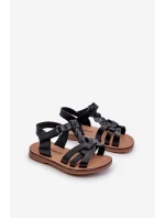 Dziecięce Sandałki Zapinane Na Rzep Czarne Marimona