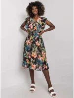 Šaty DHJ SK 13198.27 čierna a zelená