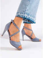 Pohodlné modré sandále pre ženy na ihlovom podpätku Pohodlné modré sandále pre ženy na ihlovom podpätku