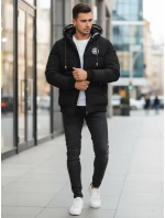 Pánska prešívaná zimná bunda s kapucňou čierna FashionStreet TX5072