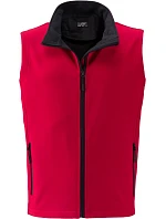 Daiber JN 1128 Pánska dvojvrstvová promo softshellová vesta 02.1128 červená/čierna