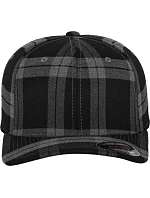 Flexfit 6197 6-panelová čiapka s šiltom „Tartan Plaid“ 55.6197 čierna/sivá