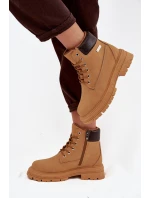 Ocieplane Trapery Damskie Na Zamek Camel Selinda