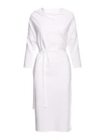 S403 Pletené šaty v nadmernej veľkosti - ecru