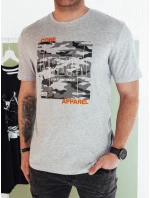 Pánske bavlnené tričko s potlačou šedé FashionStreet RX5455 Pánske bavlnené tričko s potlačou šedé FashionStreet RX5455