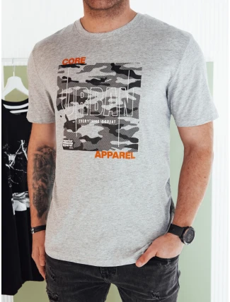 Pánske bavlnené tričko s potlačou šedé FashionStreet RX5455 Pánske bavlnené tričko s potlačou šedé FashionStreet RX5455