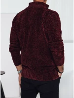 Pánsky bordový sveter bez gombíkov FashionStreet WX2233 Pánsky bordový sveter bez gombíkov FashionStreet WX2233