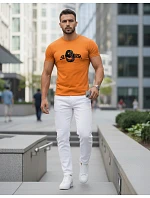 Pánske tričko SUPERIOR s potlačou oranžová FashionStreet NX5015R Pánske tričko SUPERIOR s potlačou oranžová FashionStreet NX5015R