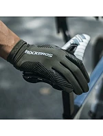 Cyklistické rukavice Rockbros 16110006002 tlmenie veľkosť M - zelená/čierna