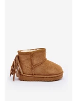 Dziecięce Ocieplane Botki Śniegowce Z Frędzlami Camel Mikyla