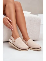 Dámske papuče na platforme zateplené kožušinou typu Lamb Beige Sanilora Dámske papuče na platforme zateplené kožušinou typu Lamb Beige Sanilora