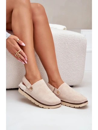 Dámske papuče na platforme zateplené kožušinou typu Lamb Beige Sanilora Dámske papuče na platforme zateplené kožušinou typu Lamb Beige Sanilora