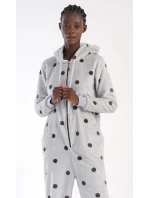Dámsky overal Polka Dot Grey Pattern - Vienetta Dámsky overal Polka Dot Grey Pattern - Vienetta