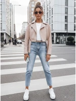 Dámska kožená bunda BADEN beige FashionStreet TY4336