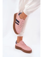 Sneakersy Damskie Na Platformie Z Eko Skóry Różowe Ediriella Sneakersy Damskie Na Platformie Z Eko Skóry Różowe Ediriella