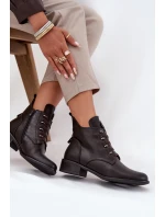 Niskie Botki Ocieplane Na Zamek Z Ozdobą Brązowe Nevalia