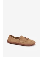 Kožené semišové barefoot mokasíny Zazoo 322 beige Kožené semišové barefoot mokasíny Zazoo 322 beige