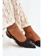 Dámské sandály s pletením na klíně Černé Nivorra