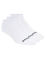 Skechers, 3 ks, unisex, bez froté, neviditeľné ponožky S114041-100, biele, veľkosti 39–42