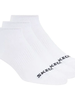 Skechers, 3 ks, unisex, bez froté, neviditeľné ponožky S114041-100, biele, veľkosti 39–42
